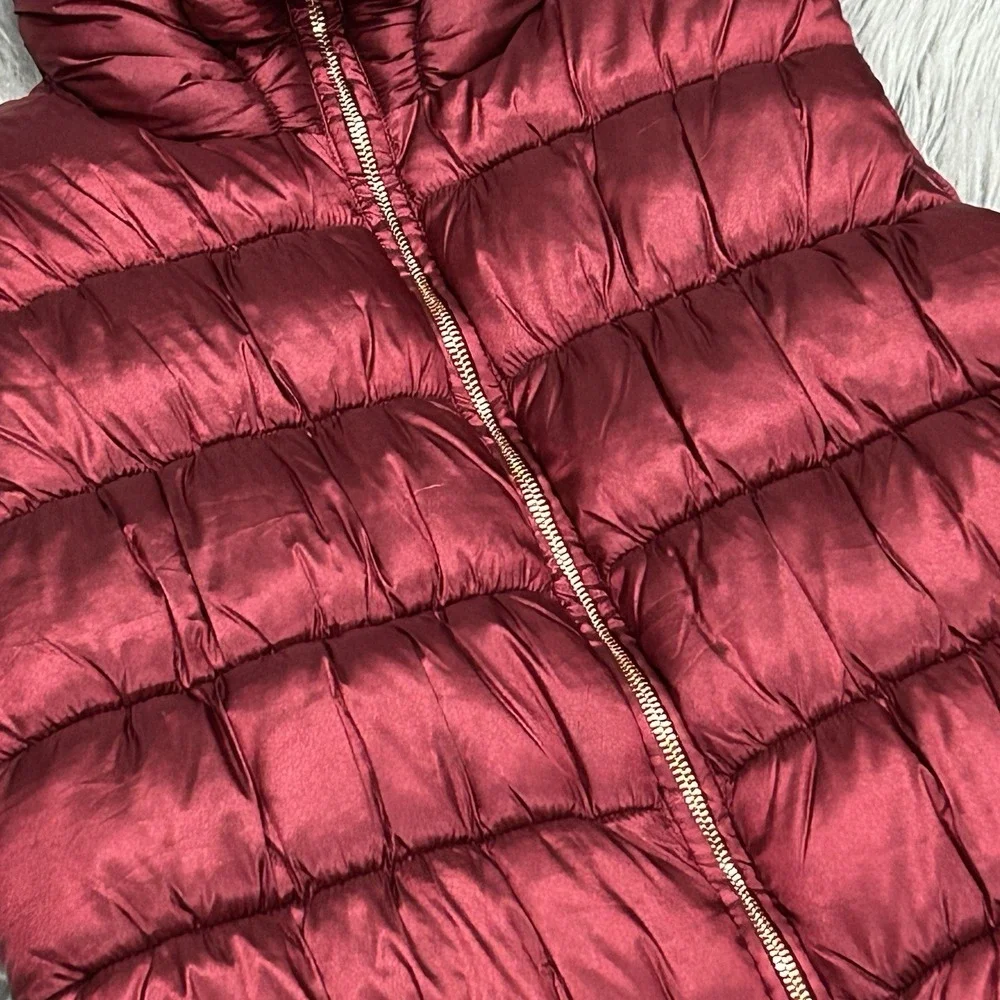 Mayoral Girls' Sleevless Burgundy Puffer Vest Jacket‎ Size 12 Super Soft